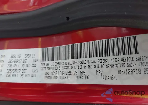 2017 Jeep Cherokee Latitude Fwd z USA, uszkodzony, nr VIN 1C4PJLCB2HW593170